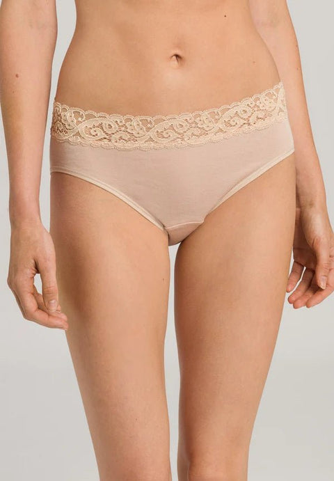 Hanro Moments Midi Lace Top Briefs Beige
