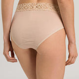 Hanro Moments Midi Lace Top Briefs Beige
