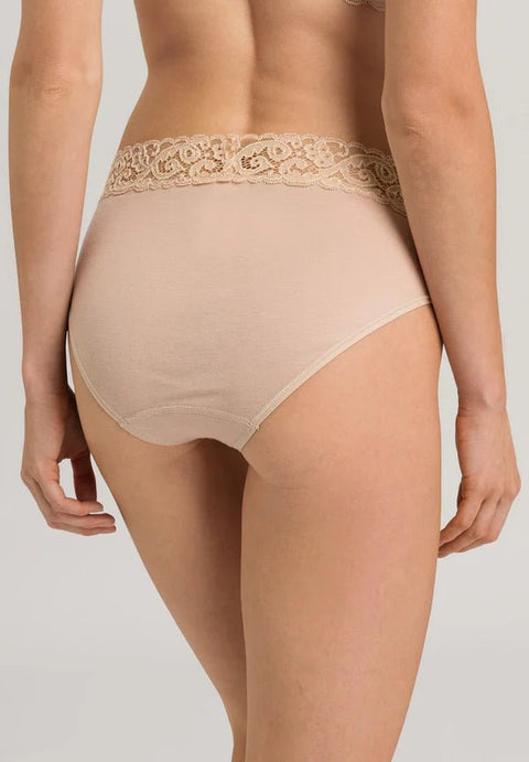 Hanro Moments Midi Lace Top Briefs Beige