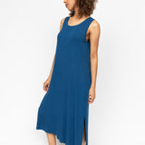 Harriet Modal Jersey Sleeveless Long Nightdress Teal Blue