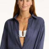 Heatwave Cover Up Shirt Indigo