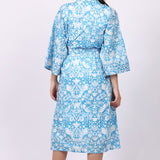 Strawberry Thief Kimono Robe Blue Danube