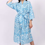 Strawberry Thief Kimono Robe Blue Danube
