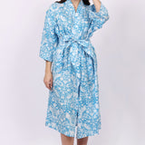Strawberry Thief Kimono Robe Blue Danube