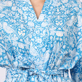 Strawberry Thief Kimono Robe Blue Danube