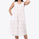 Pina Colada Sleeveless Nightdress White/Aqua