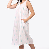 Pina Colada Sleeveless Nightdress White/Aqua