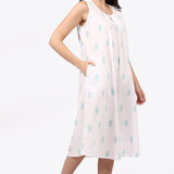 Pina Colada Sleeveless Nightdress White/Aqua