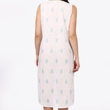 Pina Colada Sleeveless Nightdress White/Aqua