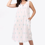 Pina Colada Sleeveless Nightdress White/Aqua
