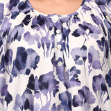 Watercolour Cap Sleeve Nightdress Navy