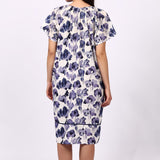 Watercolour Cap Sleeve Nightdress Navy