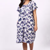 Watercolour Cap Sleeve Nightdress Navy