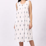 Pina Colada Sleeveless Nightdress White/Navy