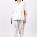 Pina Colada Capri Pyjama Set White/Aqua