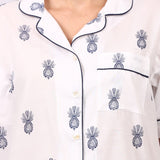 Pina Colada Capri Pyjama Set White/Navy