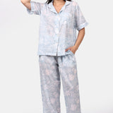 Floriage Revere Pyjama Set Sky/White