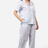 Floriage Revere Pyjama Set Sky/White