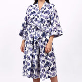 Watercolour Kimono Robe Navy