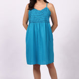 Frilly Nightie Blue Danube Stripe