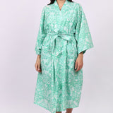 Strawberry Thief Kimono Robe Spearmint