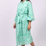 Strawberry Thief Kimono Robe Spearmint