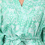 Strawberry Thief Kimono Robe Spearmint