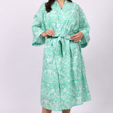Strawberry Thief Kimono Robe Spearmint