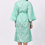 Strawberry Thief Kimono Robe Spearmint