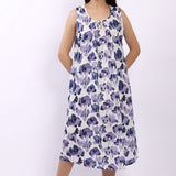 Watercolour Sleeveless Nightdress Navy