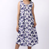 Watercolour Sleeveless Nightdress Navy