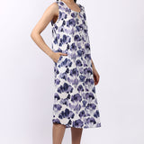 Watercolour Sleeveless Nightdress Navy