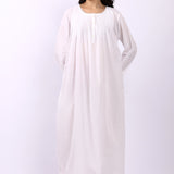 Sara Pintuck Long Sleeve Nightdress White