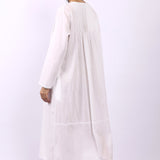 Sara Pintuck Long Sleeve Nightdress White