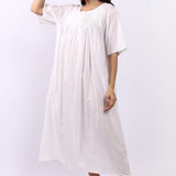 Sara Pintuck Short Sleeve Nightdress White