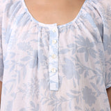 Floriage Cap Sleeve Nightdress White/Sky