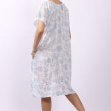 Floriage Cap Sleeve Nightdress White/Sky