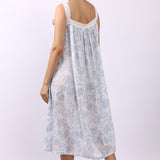 Floriage Strappy Pintuck Dress White/Sky