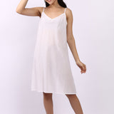 Bias Cut Cotton Slip White