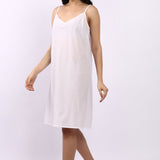 Bias Cut Cotton Slip White