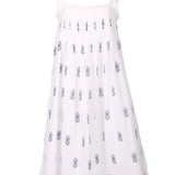 Pina Colada Strappy Pintuck Dress White/Navy