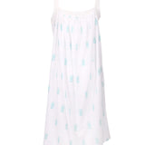 Pina Colada Strappy Pintuck Dress White/Aqua