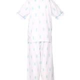 Pina Colada Capri Pyjama Set White/Aqua