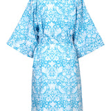 Strawberry Thief Kimono Robe Blue Danube