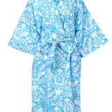 Strawberry Thief Kimono Robe Blue Danube