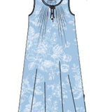 Dayle Cotton Sleeveless Short Nightie Blue