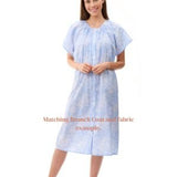 Dayle Cotton Sleeveless Short Nightie Blue