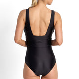 Bella Deep Vee Buckle One Piece Swimsuit Black
