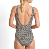 Geneva Bar Surplice One Piece Swimsuit Black