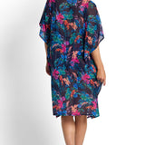 Fresia Mesh Capri Kaftan Cover Up Navy
